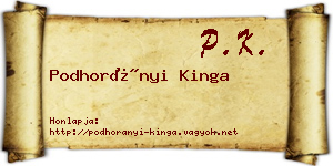 Podhorányi Kinga névjegykártya